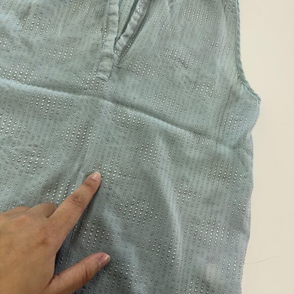 L'AGENCE Blouse Womens 0 Light Blue 100% Silk Sleeveless Studded Rhinestone - Picture 10 of 10